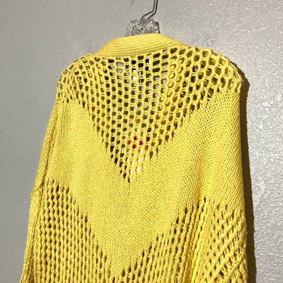 NWOT Wildfox Backyard Yellow Button Down Sweater - Picture 3 of 9